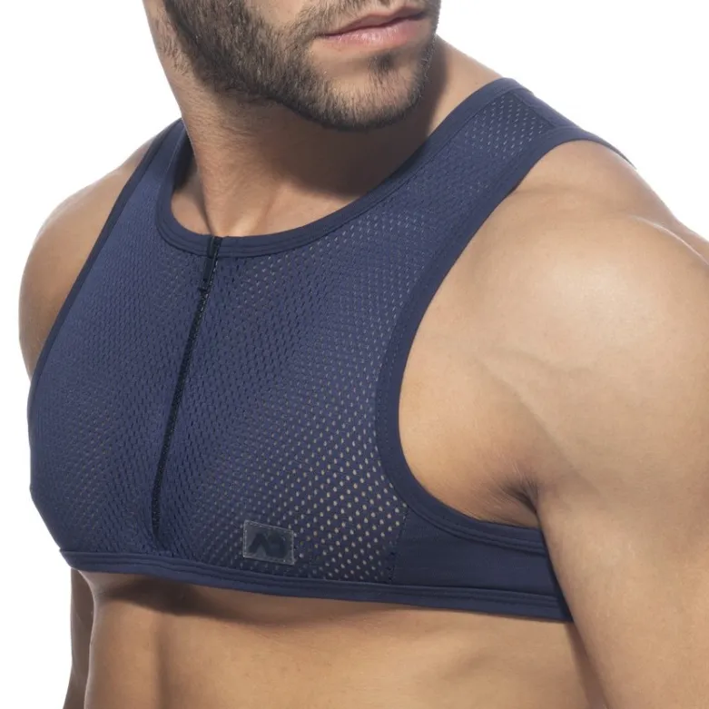 Addicted Crop Top MESH-ZIP Marine