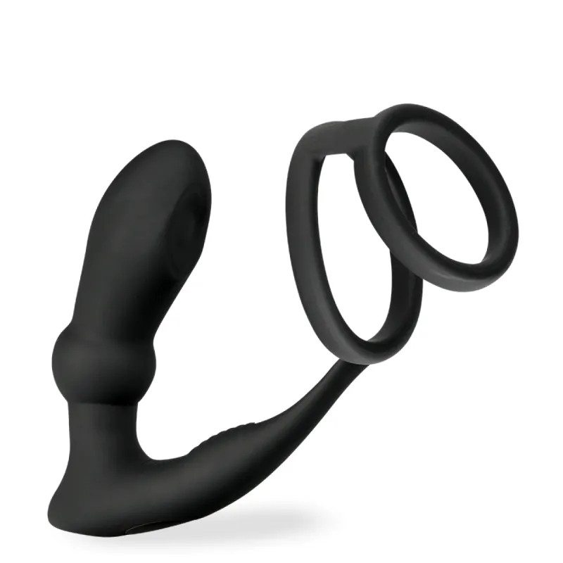 Vibromasseur anal Stimulateur de prostate vibrant percuteur avec double anneau Vegas - Noir
