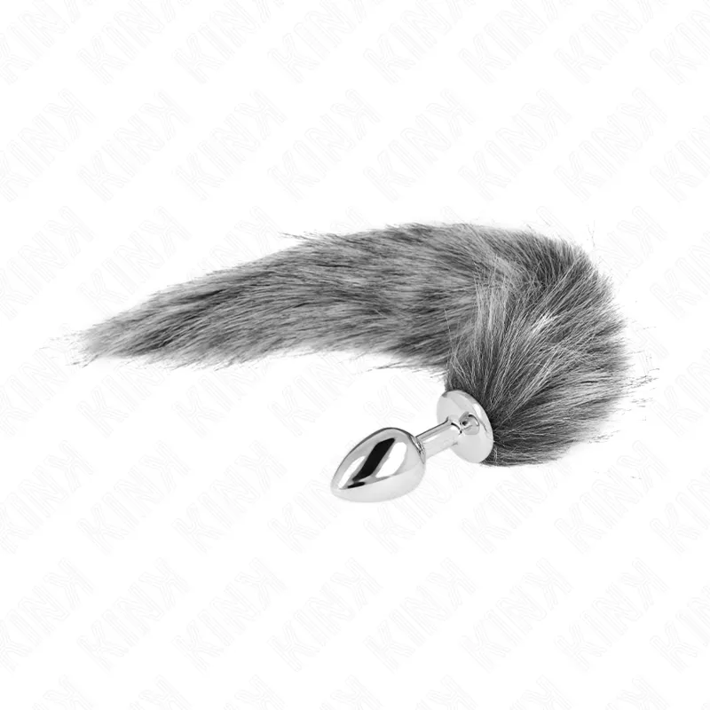Plug Anal Queue de Renard Gris Synthétique 40 cm Taille S - KINK