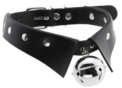 Collier ras de cou avec Grelot JING Noir
