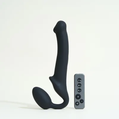 Strap On vibrant 3 moteurs - Medium Noir