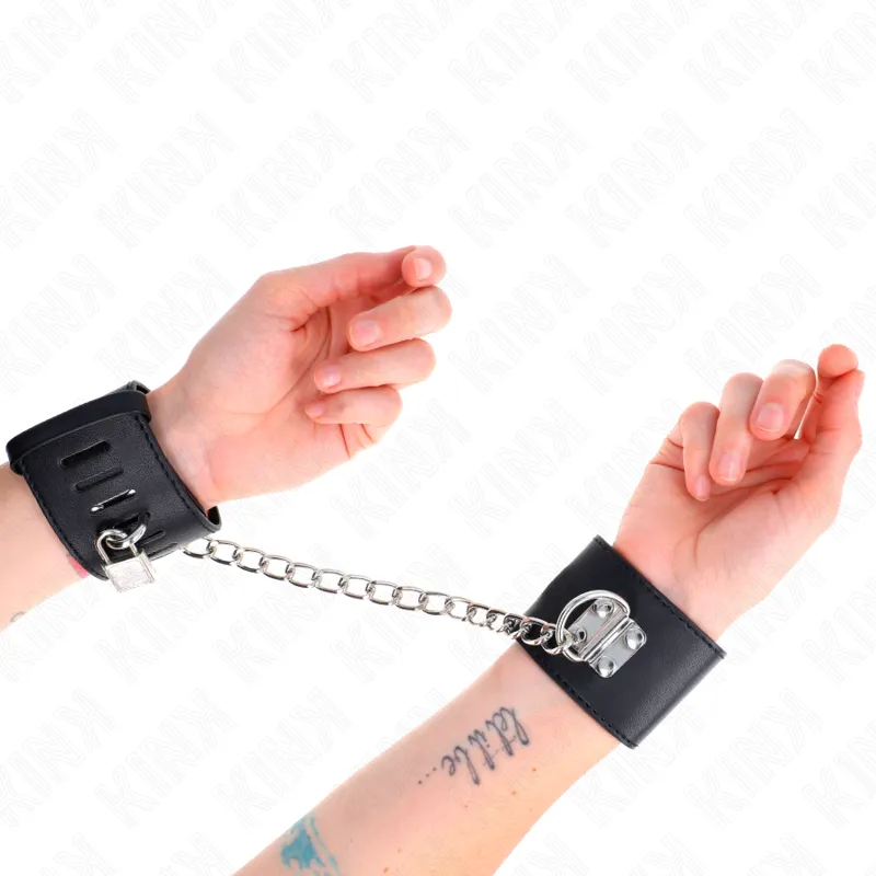 Menottes KINK Appui-Poignets avec Chaîne 30cm Noir