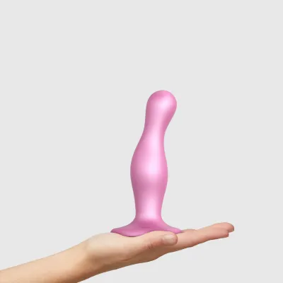 Dildo Plug Curvy Rose dragée Métallique
