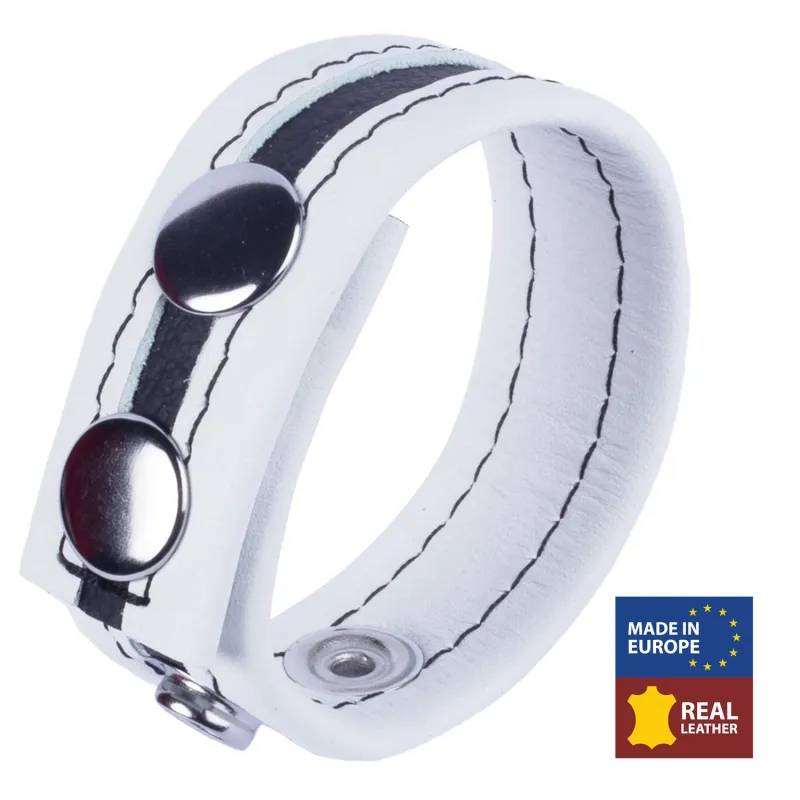 Anneau pénien en cuir TIPPY Blanc