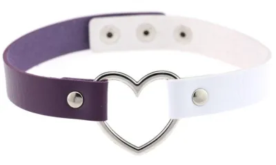 Joy Jewels Ras de cou HEART DUO Violet-Blanc