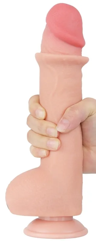 Gode Réaliste avec Bourses SLIDING SKIN 18 x 4.7cm