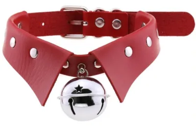 Collier ras de cou avec Grelot JING Rouge