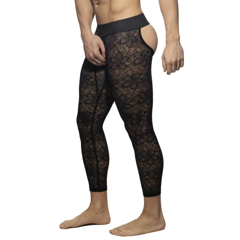 Addicted Long John Bottomless FLOWERY LACE Noir