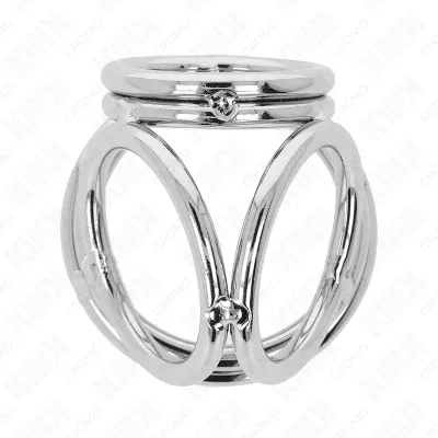 Anneau Pénien Métal Triple Chrome 3,8-5cm - KINK