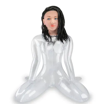 Poupée gonflable assise transparente Elodie