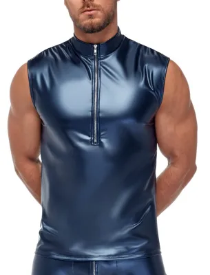 NEK Débardeur avec zip TOP ANDIO Bleu métallisé