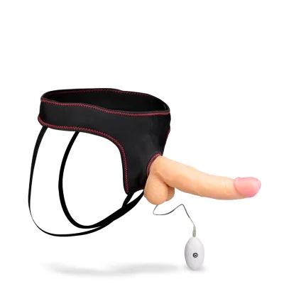 Gode ceinture vibrant courbé 22,0cm 10 modes