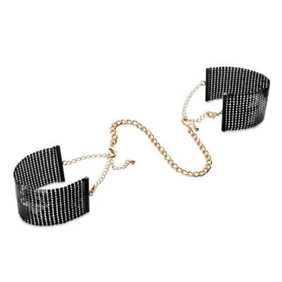 Menottes en mailles métalliques Désir Métallique noir - Bijoux Indiscrets