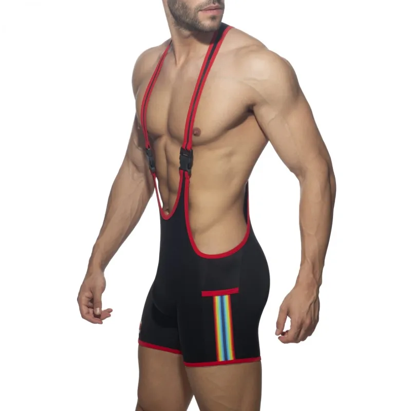 Addicted Singlet TAPE WRESTLING Noir