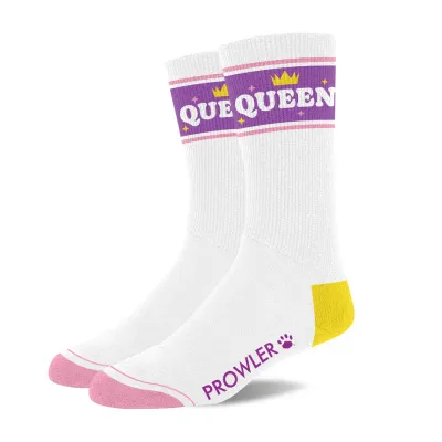 Paire de chaussettes QUEEN Blanc-Violet-Jaune