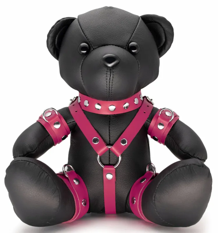 The Red Ours en cuir EDDY The BDSM Teddy Bear Rose