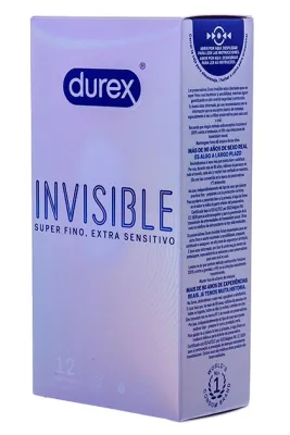Durex Préservatifs fins INVISIBLE 52mm x12