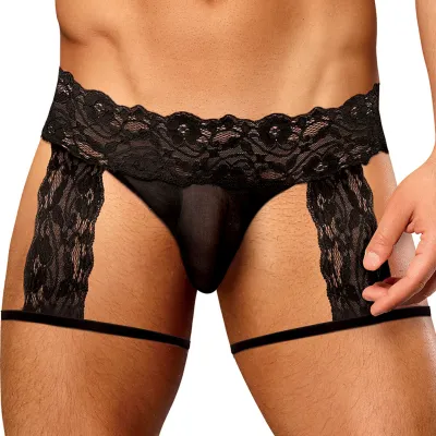 G-string Garter SCANDAL LACE Noir
