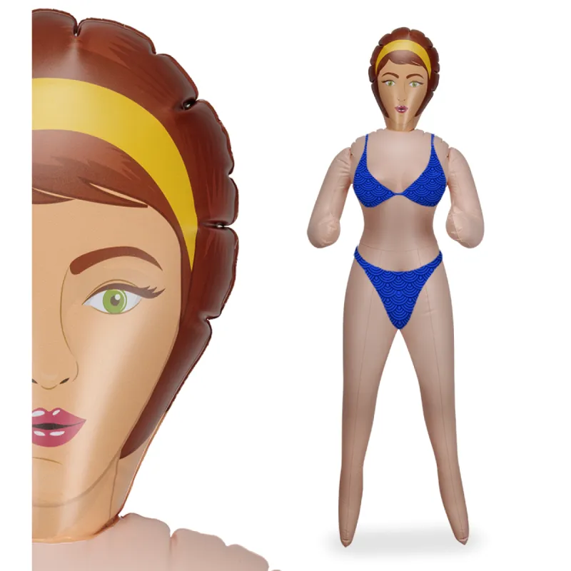 Poupée gonflable brune aux yeux verts Yamina