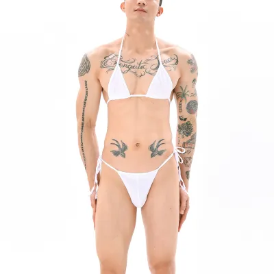 Ensemble Mankini SUMIRO 2 Pièces Blanc