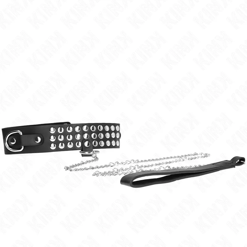 Collier BDSM avec Laisse 65cm Brillant Réglable - KINK