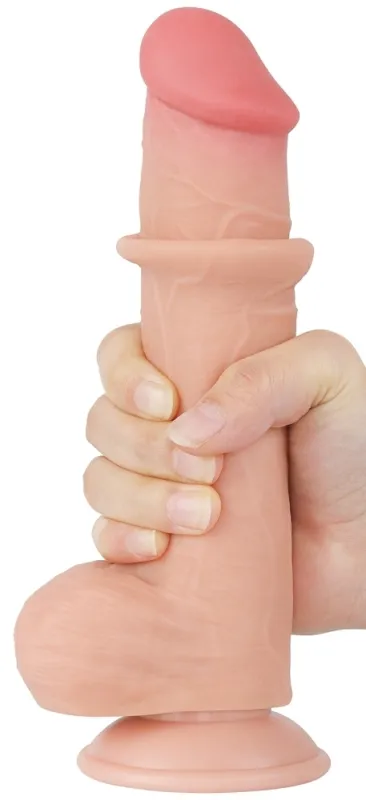 Gode Réaliste avec Bourses SLIDING SKIN 15 x 4.5cm