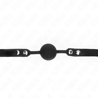 Gag bille en silicone 4 cm avec sangle à serrure 60 cm - Kink