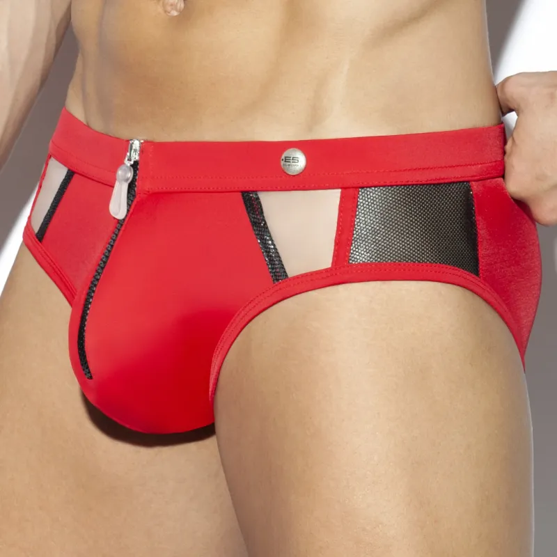 Maillot de bain avec Zip C-THROUGH Rouge