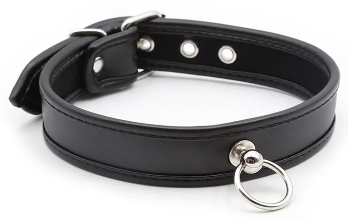 Collier O RING Simili Noir