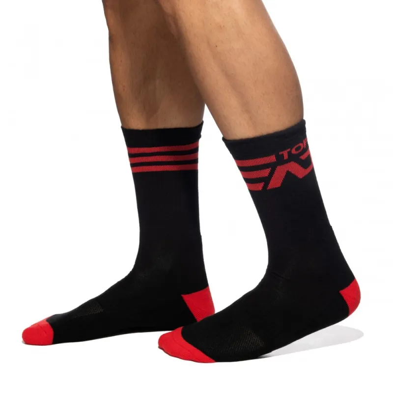 Chaussettes AD TOP Noir-Rouge