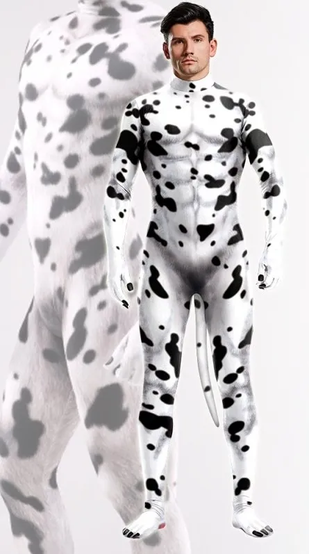 Combinaison Cosplay Chien DALMATIEN Noir-Blanc