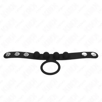 Anneau Pénien Cuir Réglable 3,5cm Fermeture Pression - KINK