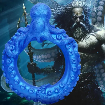 Cockring POSEIDON'S OCTO-RING Bleu