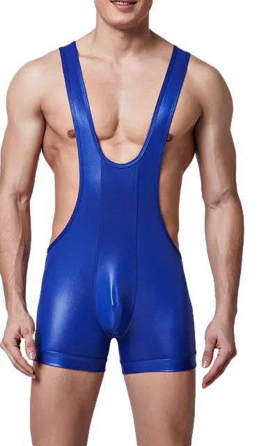 MenSexyWear Body effet satiné JULLIO Bleu
