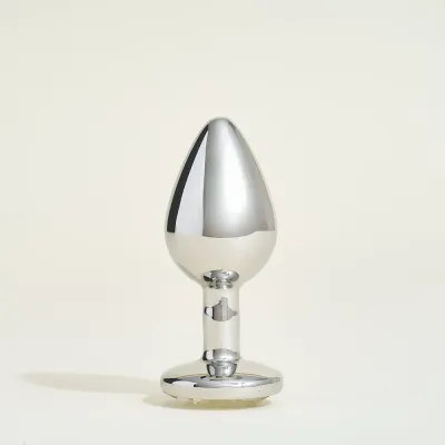 Plug métal bijou Steel Cristal transparent - M