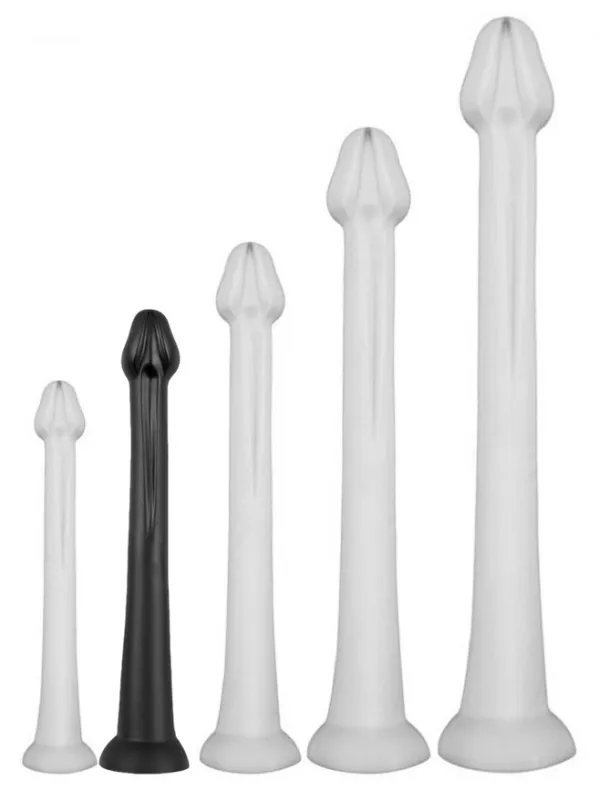 Gode long WHALE DILDO M 40 x 5.5cm - Pointe 4.6cm Noir