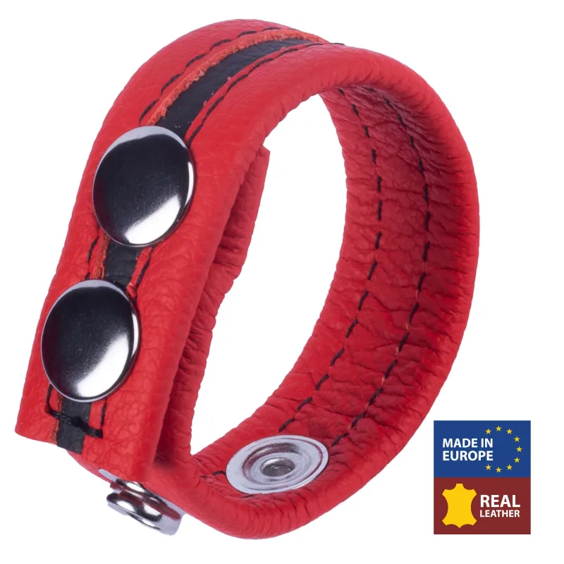 Anneau pénien en cuir TIPPY Rouge