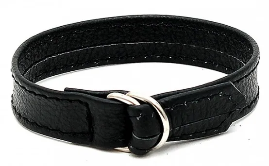 Anneau pénien en cuir LINE 11mm Noir