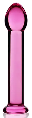 Gode en verre ROMANCE Right 15 x 3.3cm Rose