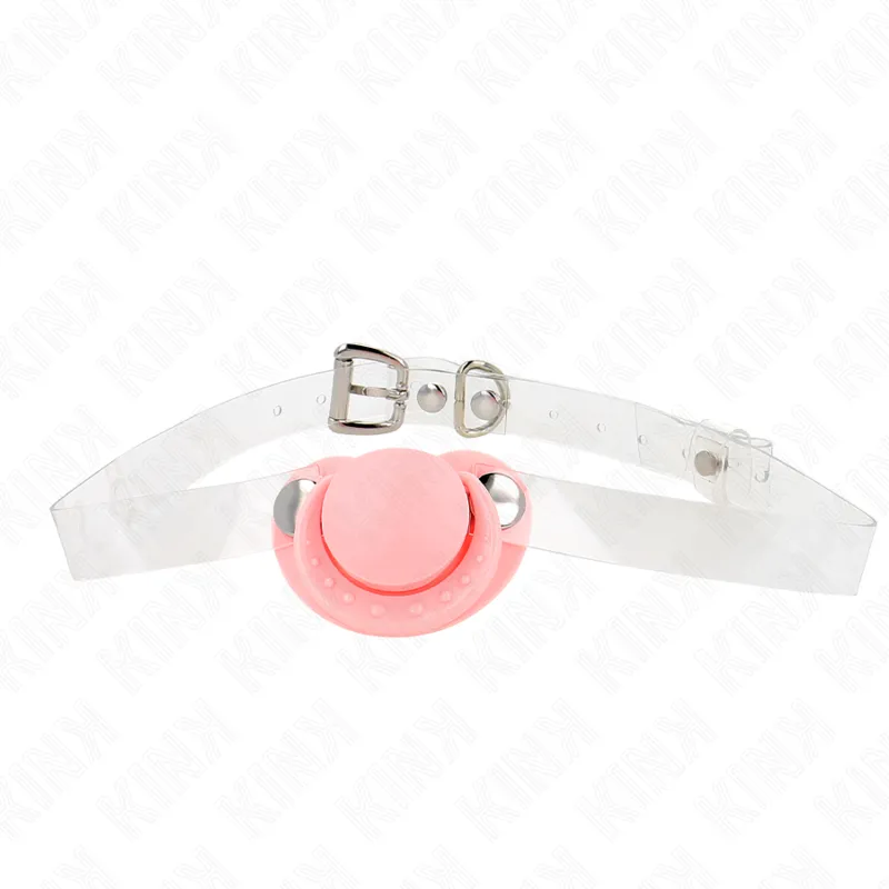 Gag sucette rose ajustable 43-60 cm - Kink
