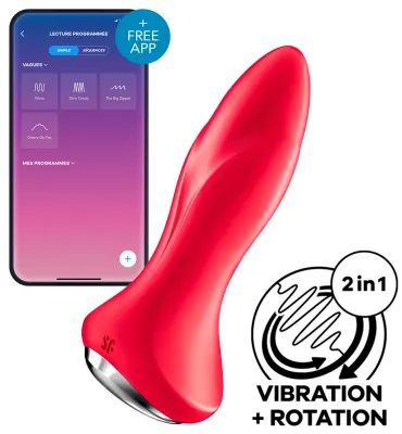 Plug vibrant connecté ROTATOR 1 Satisfyer 10 x 4cm Rouge