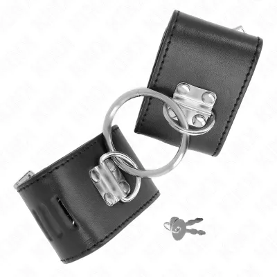 Menottes KINK Appui-Poignets Fixes Anneau Cadenas Noir - KINK