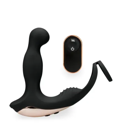 Vibromasseur anal Stimulateur prostatique flapping et vibrant avec anneau Deep Orbit - Noir