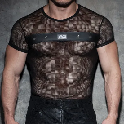 AD Fetish T-shirt MESH MIXED Noir