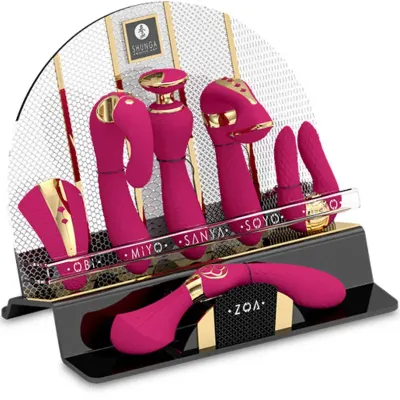 Présentoir 6 masseurs intimes fuchsia - Shunga