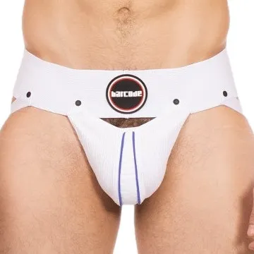 Barcode Berlin Jockstrap ROKK Blanc-Bleu
