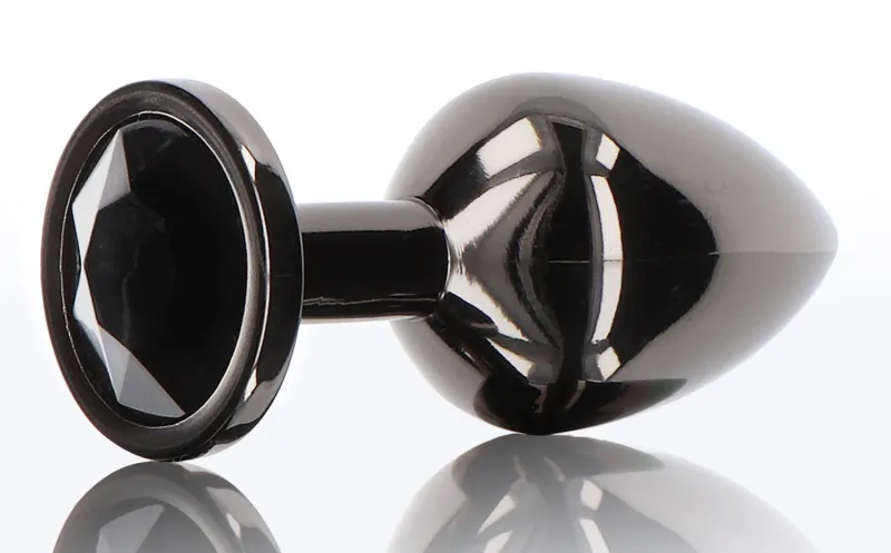 Plug Bijou Anal DIAMOND JEWEL L 8 x 4cm Noir