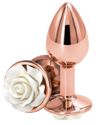Plug Bijou REAR S 6 x 2.7cm Rose-Blanc