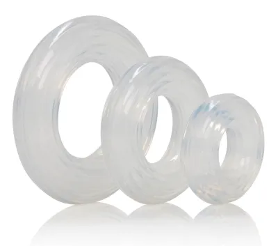 Lot de 3 Anneaux péniens en silicone RING SET Transparents
