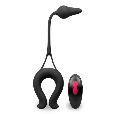 Anneau ring vibrant avec plug anal Lucifer